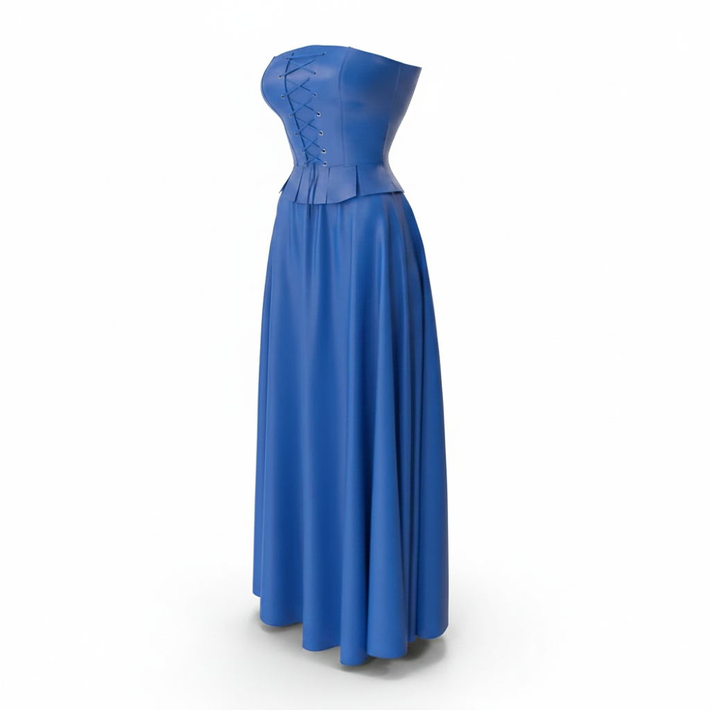 Same corset — recolored to blue
